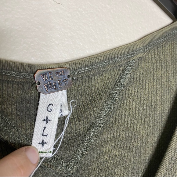 Free People Green Art School Sweater Cuff Thermal - Picture 4 of 6